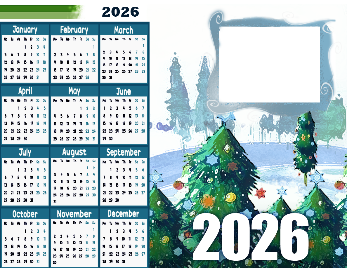 2026 Calendar Winter Forest Greeting Card