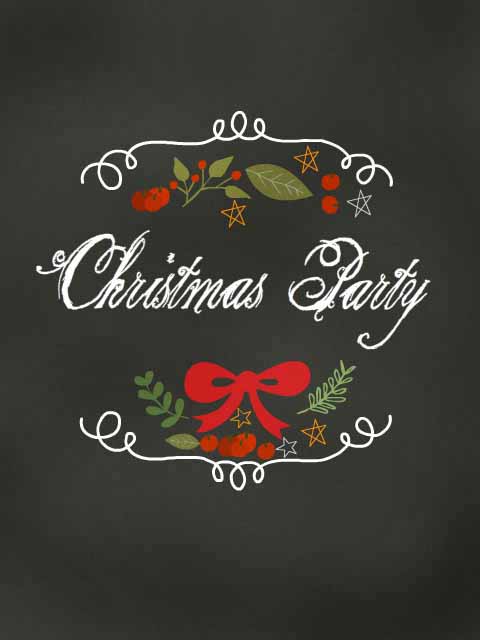 Elegant Chalkboard Christmas Party Invitation