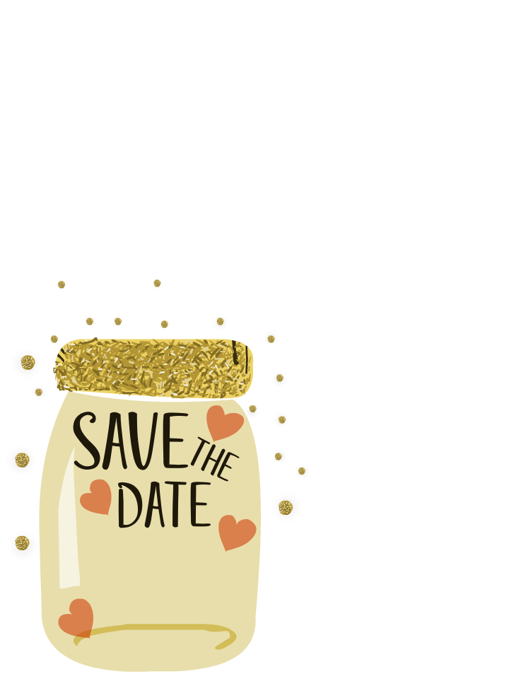 Gold Foil Save the Date Wedding Card
