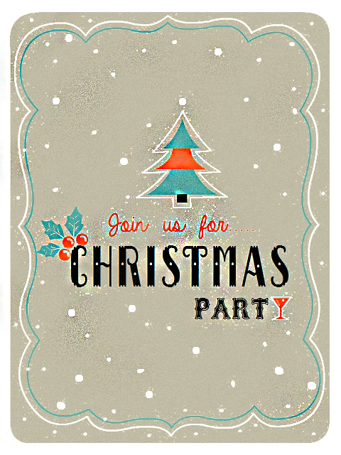 Vintage Christmas Party Invitation Card