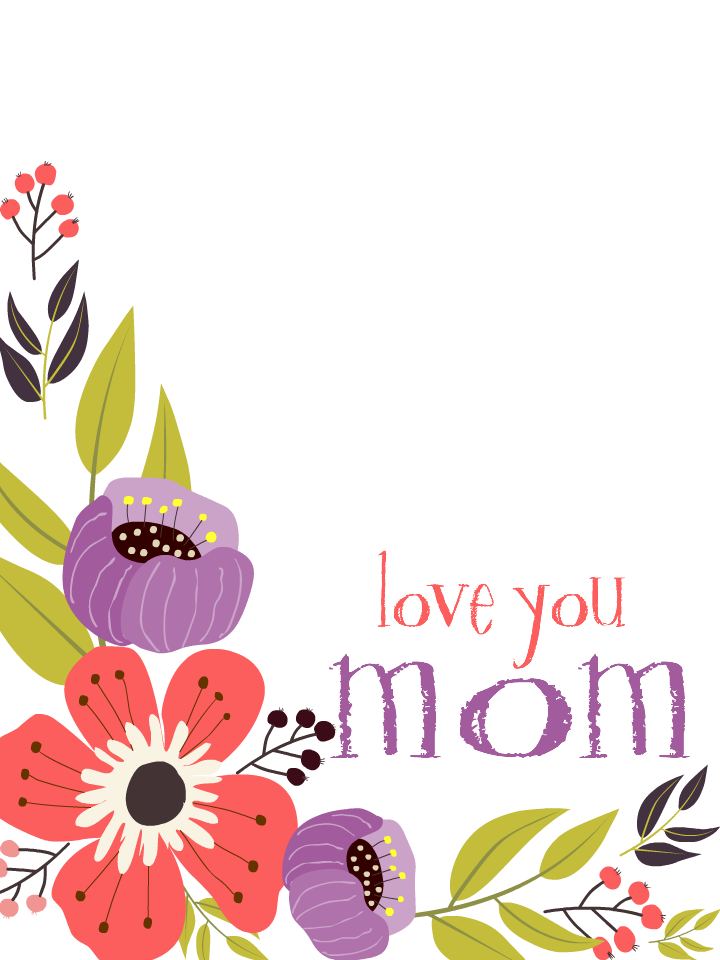 Love You Mom Silhouette Card
