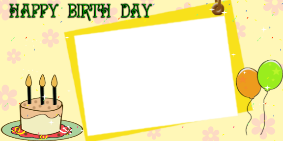 Happy Birthday Photo Card with Balloons