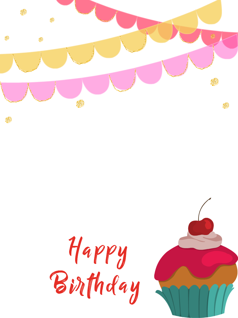 Happy Birthday Photo Card with Cupcake