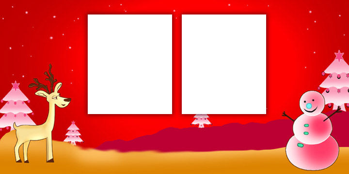 Red Christmas Photo Card with Santa