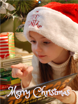 Santa Girl Christmas Greeting Card