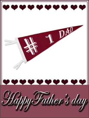 #1 Dad Father's Day Pennant Card