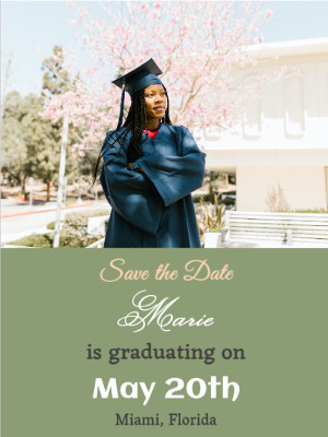 Sage Green Graduation Announcement
