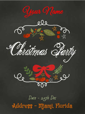 Elegant Chalkboard Christmas Party Invitation