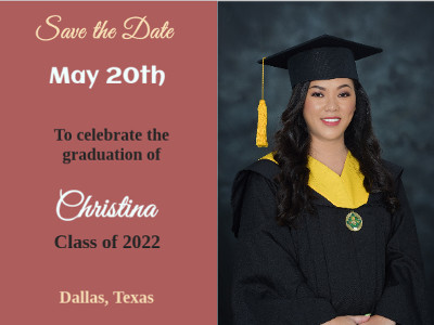 Christina's Graduation Save the Date